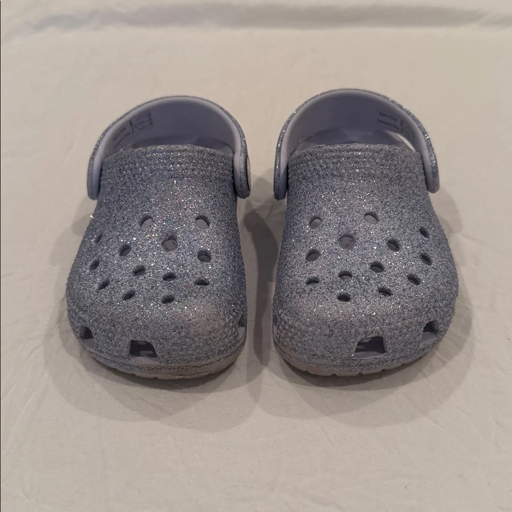 Sparkly blue and purple toddler crocs - Picture 1 of 4